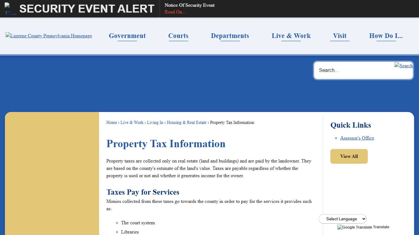 Property Tax Information | Luzerne County, PA
