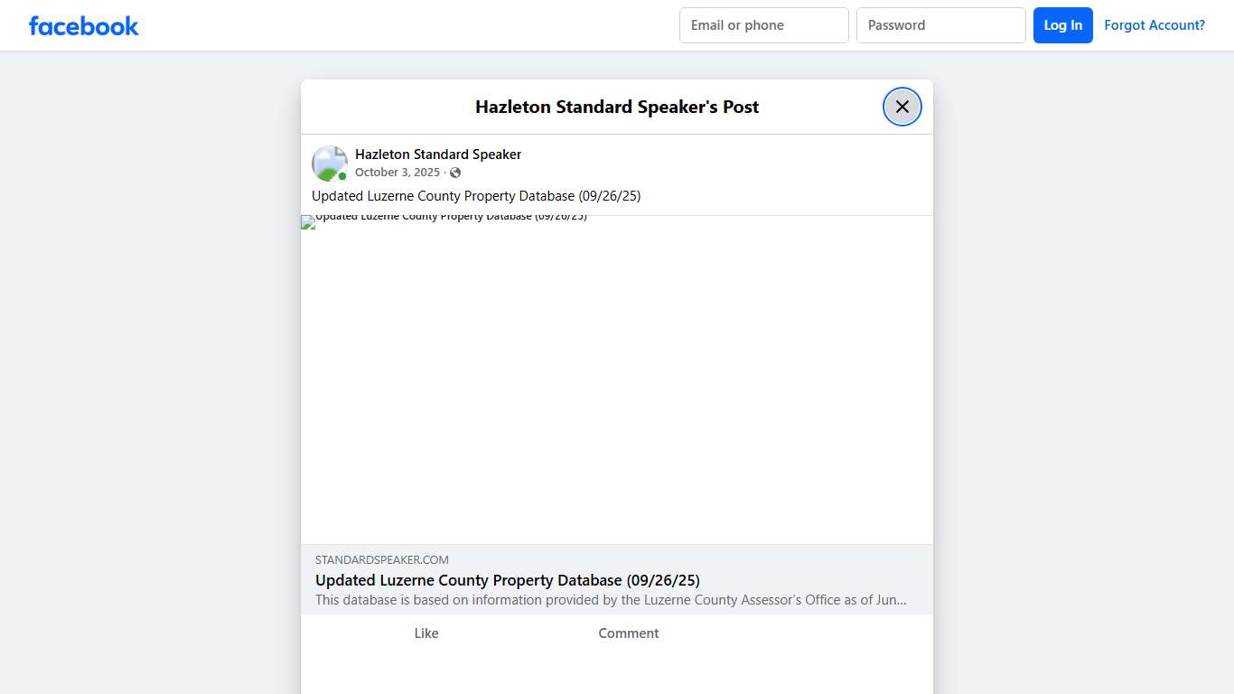 Updated Luzerne County... - Hazleton Standard Speaker | Facebook